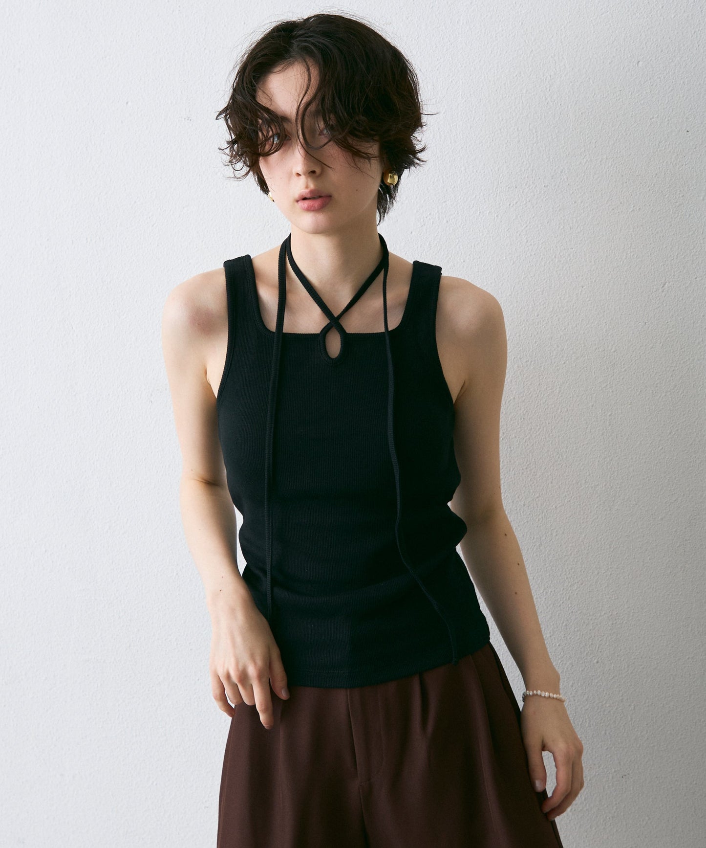 テレコカップ付きコードリボンタンク