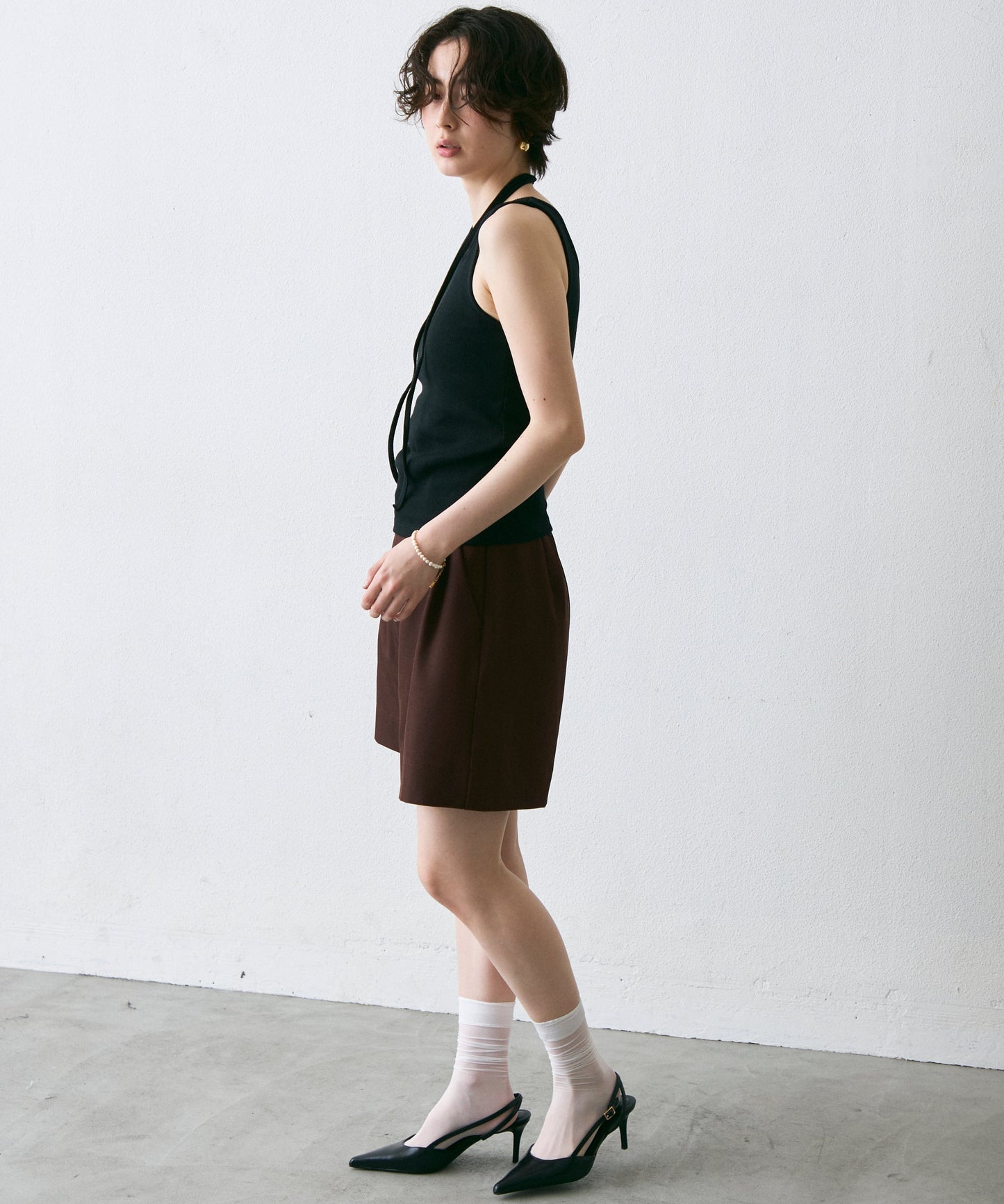 テレコカップ付きコードリボンタンク