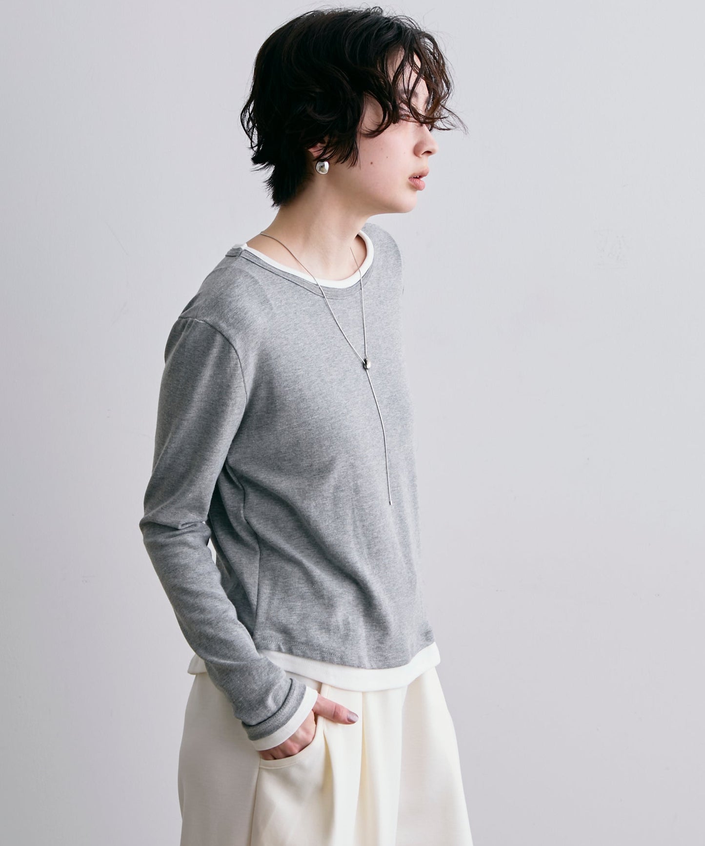 レイヤードライクカットソー