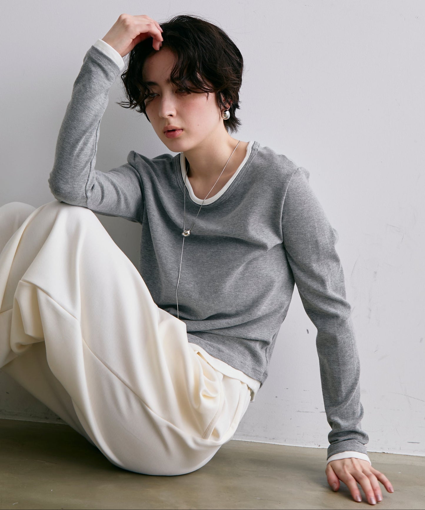 レイヤードライクカットソー