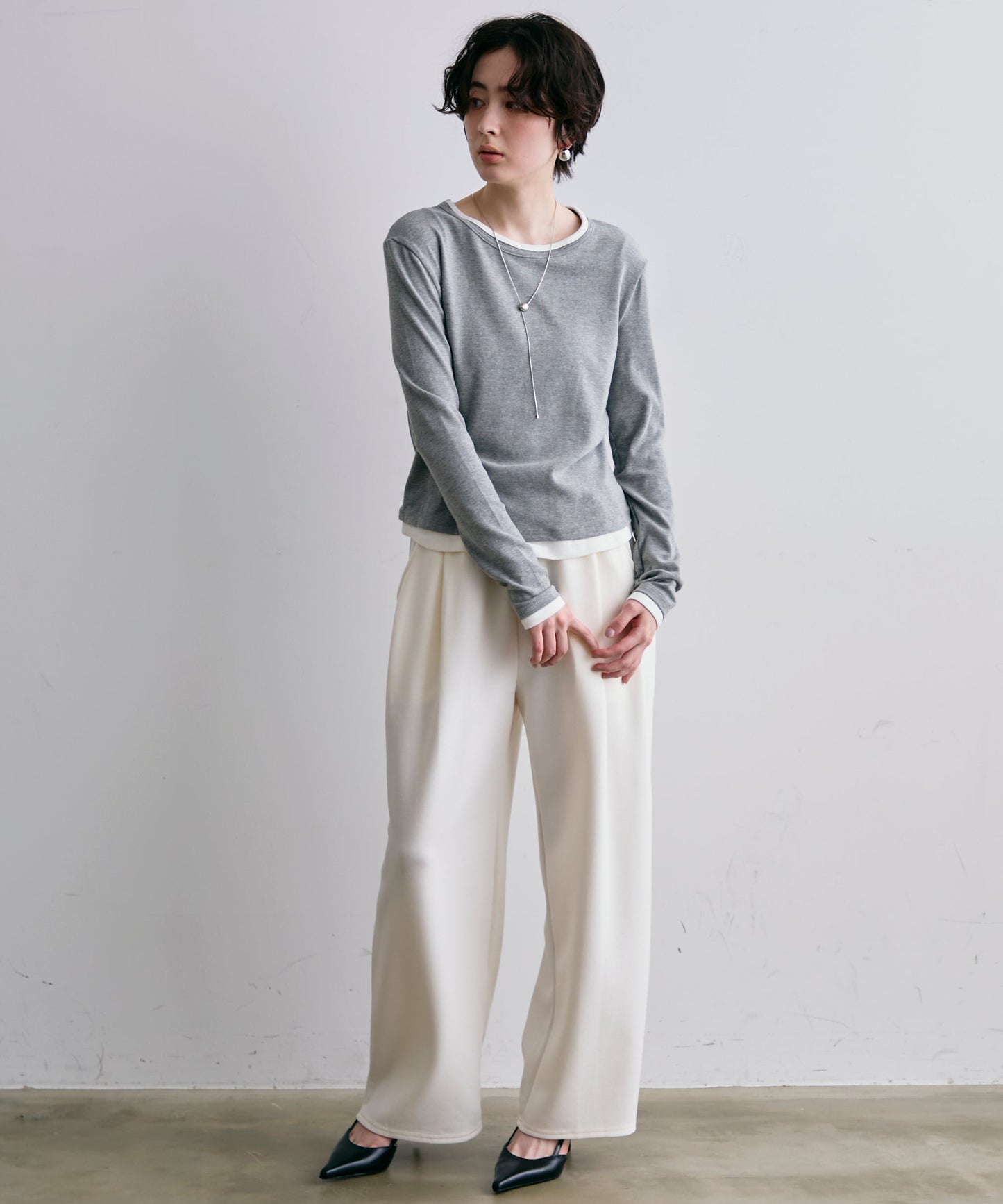 レイヤードライクカットソー