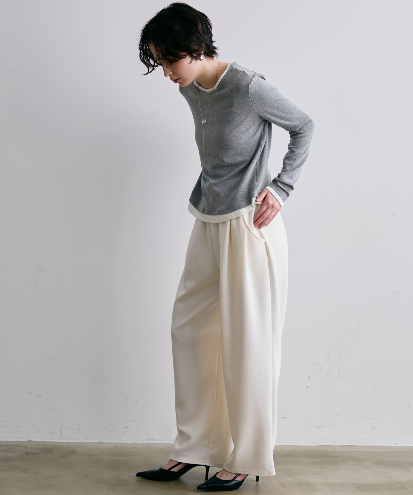 レイヤードライクカットソー