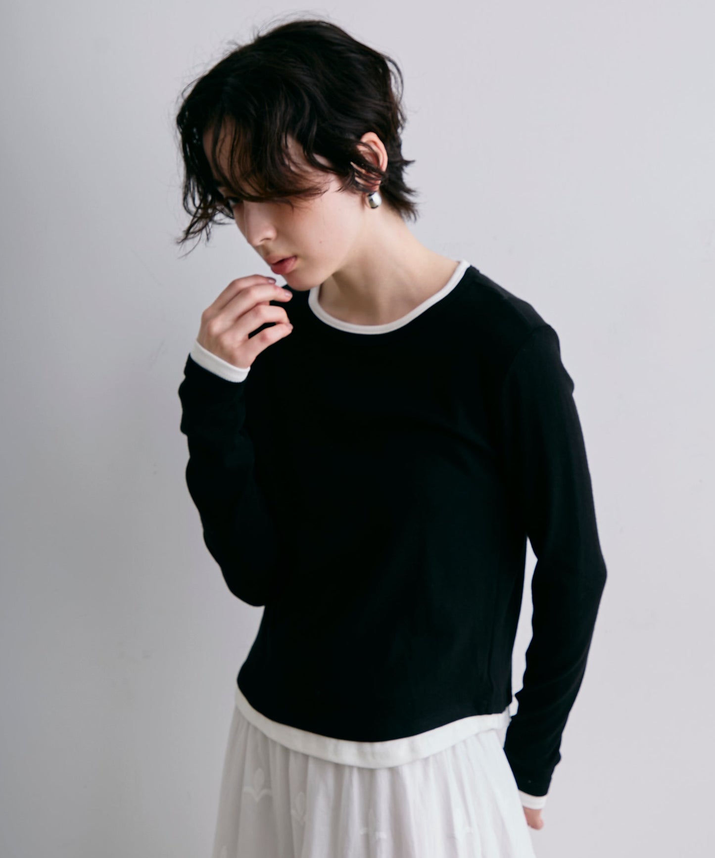 レイヤードライクカットソー