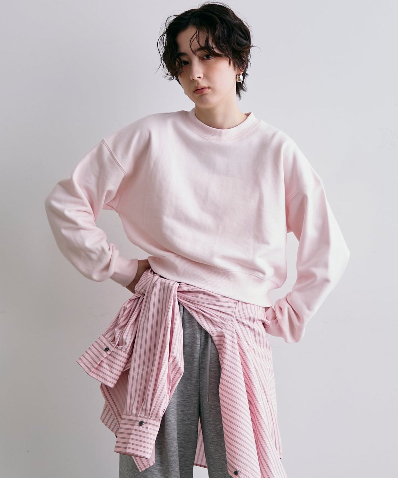 裏毛ショートプルオーバー