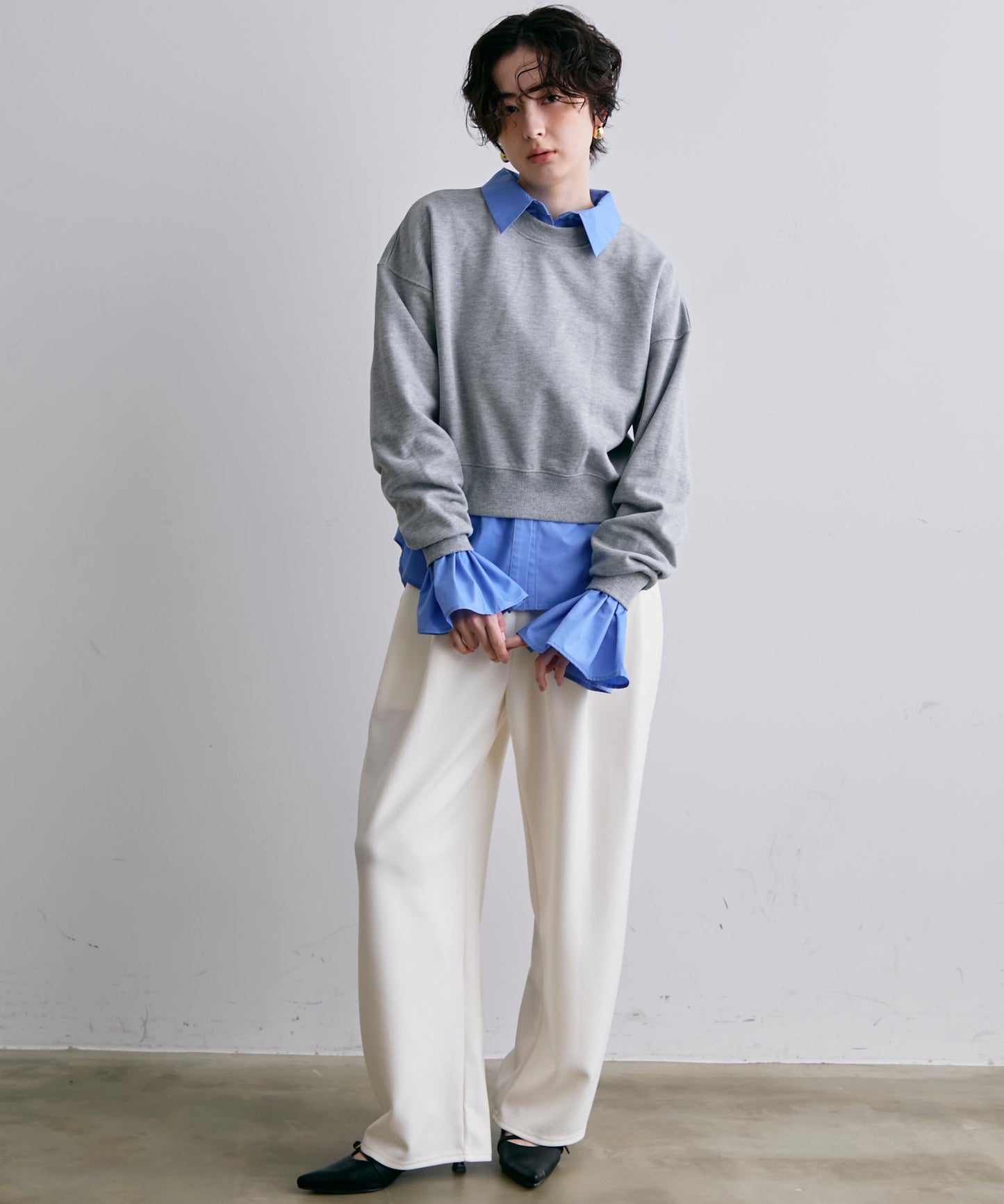 裏毛ショートプルオーバー