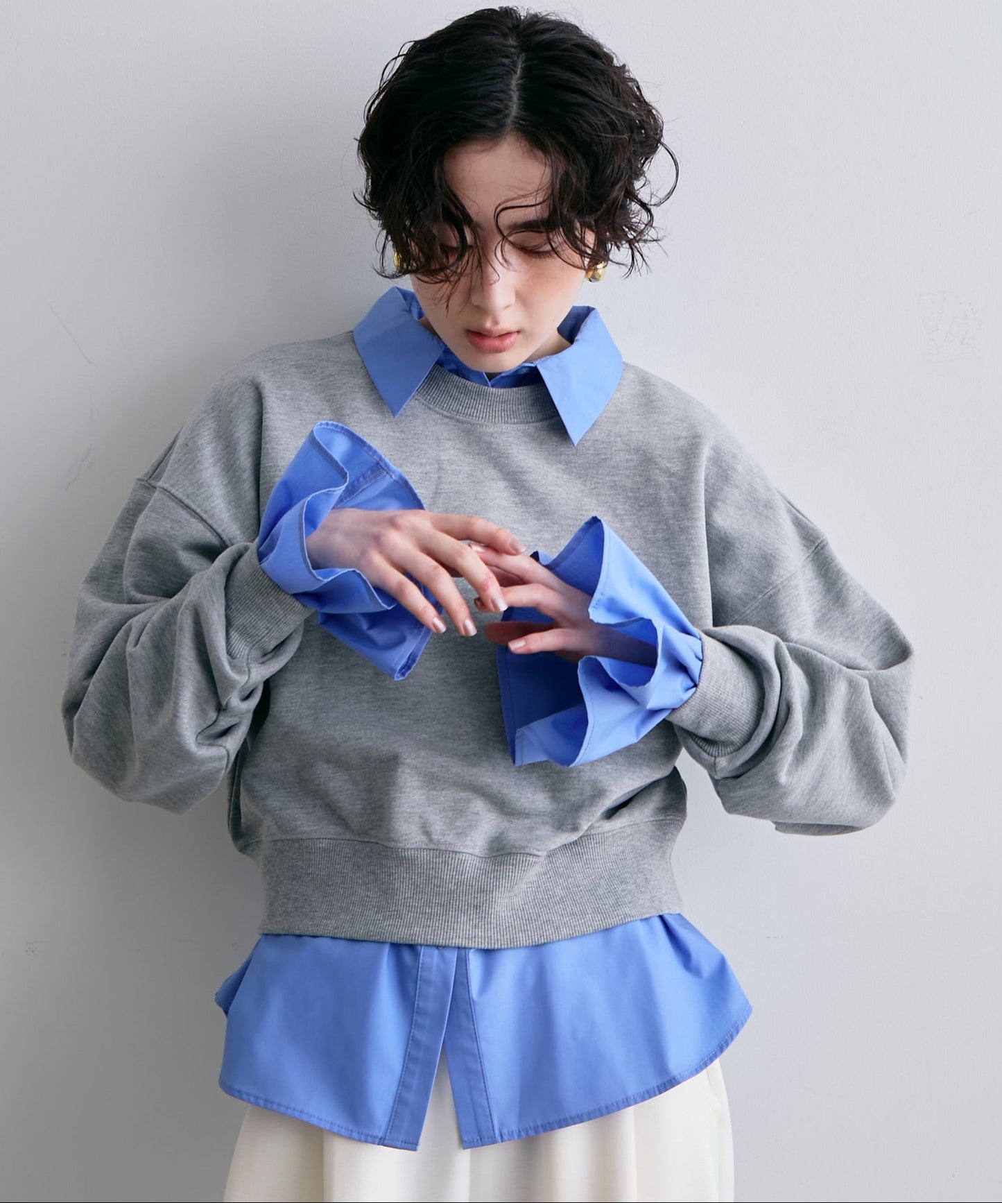 裏毛ショートプルオーバー