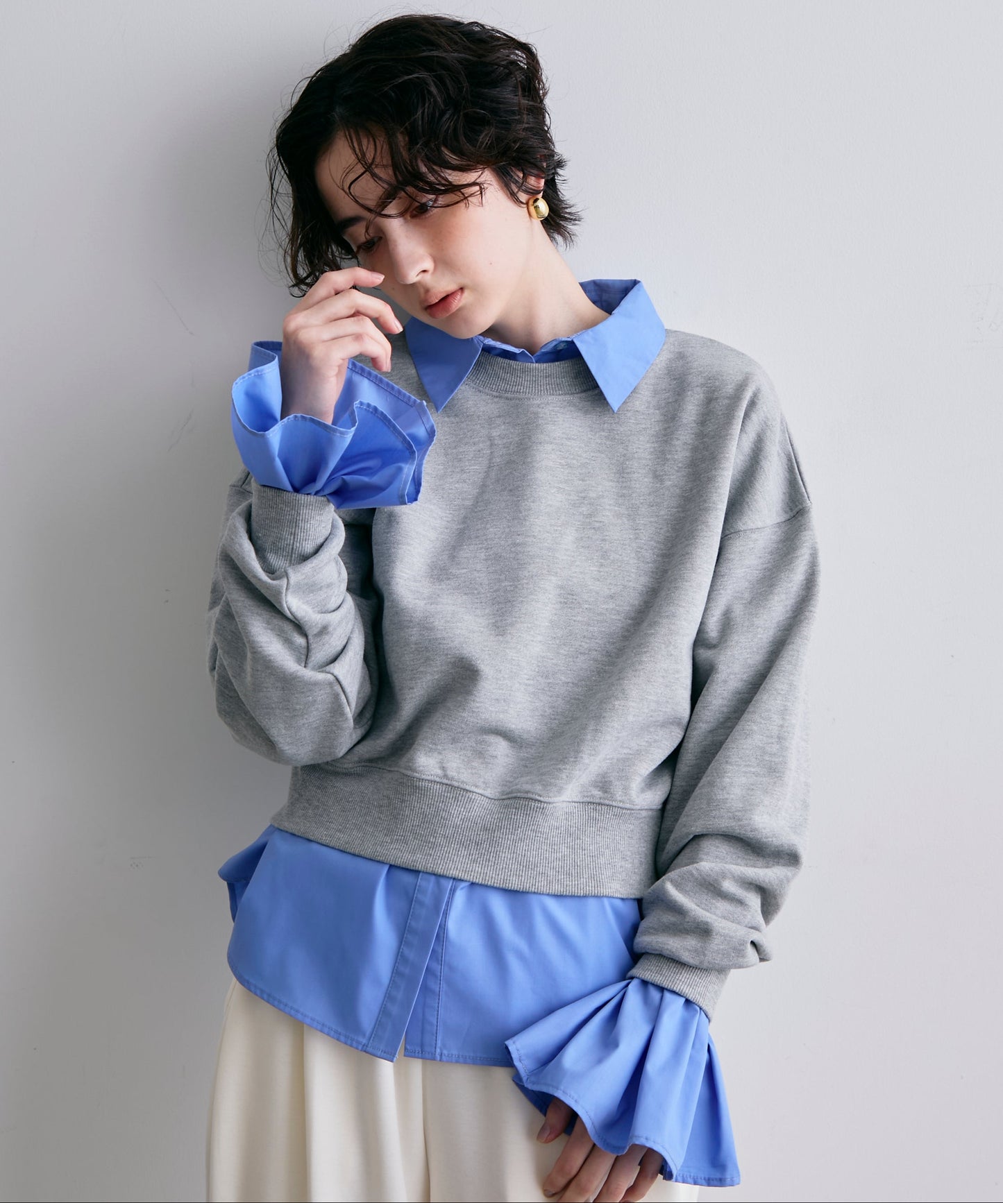 裏毛ショートプルオーバー