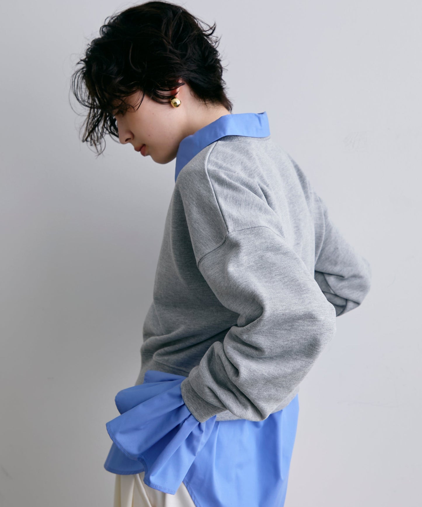 裏毛ショートプルオーバー