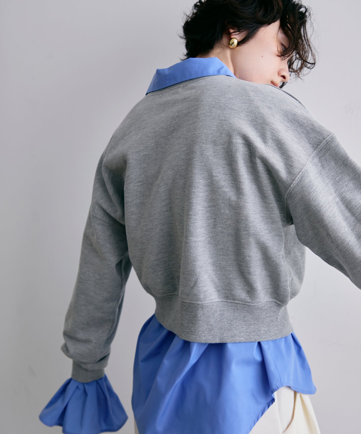 裏毛ショートプルオーバー