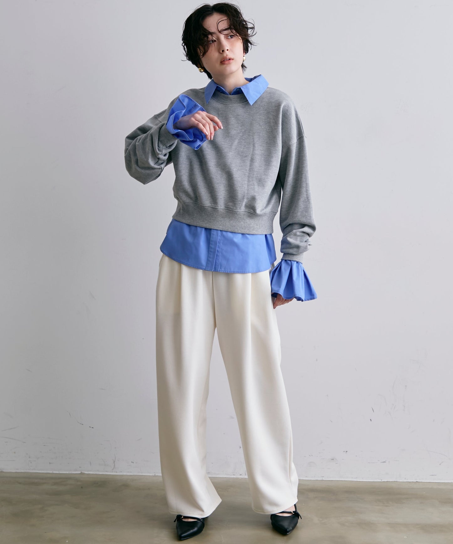 裏毛ショートプルオーバー