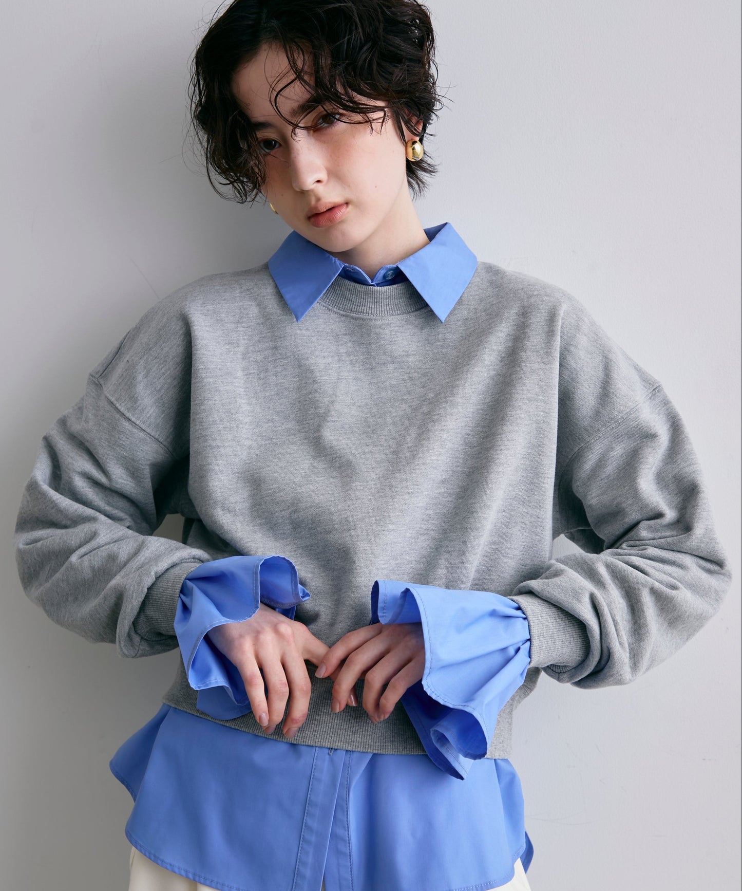 裏毛ショートプルオーバー