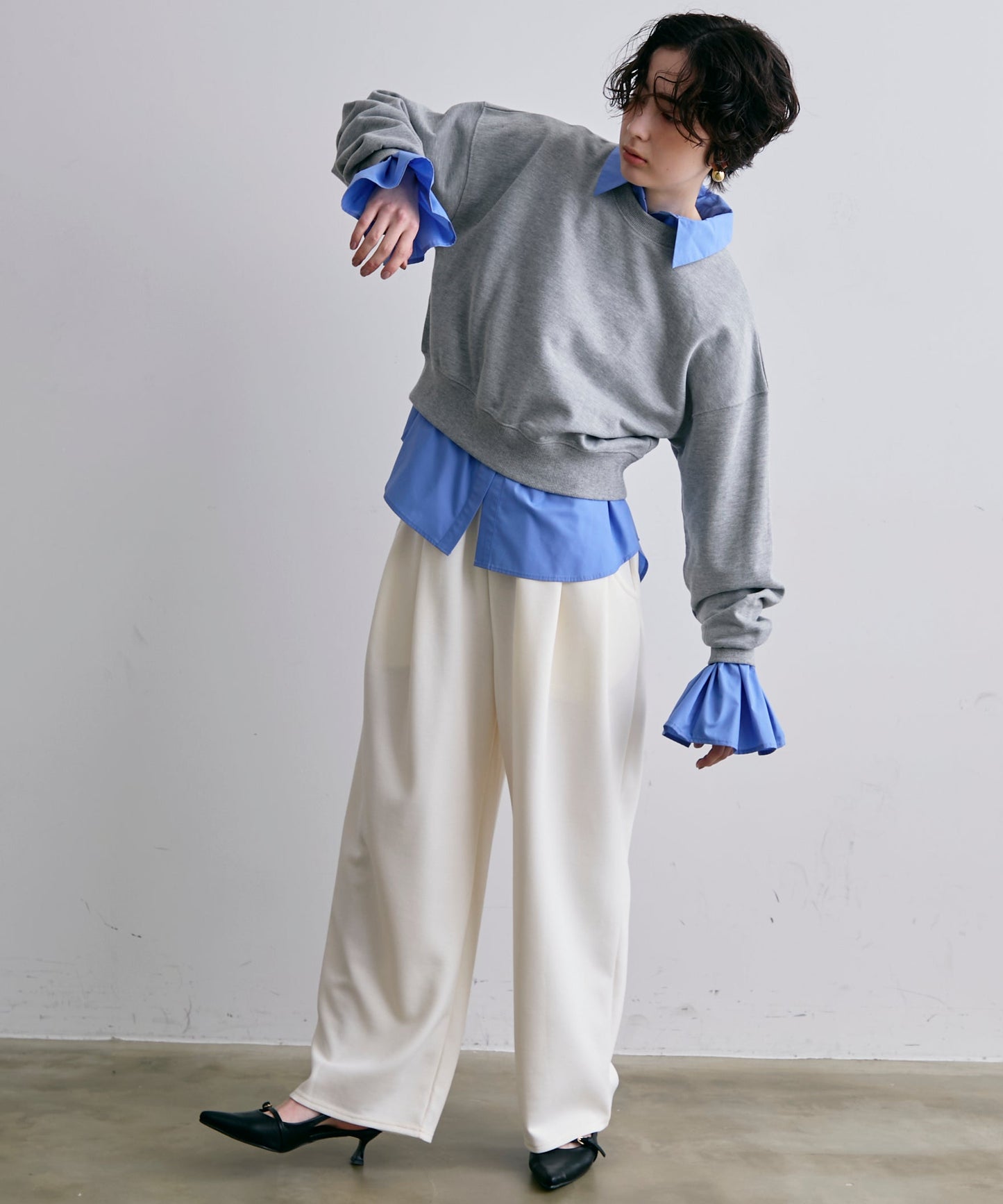 裏毛ショートプルオーバー