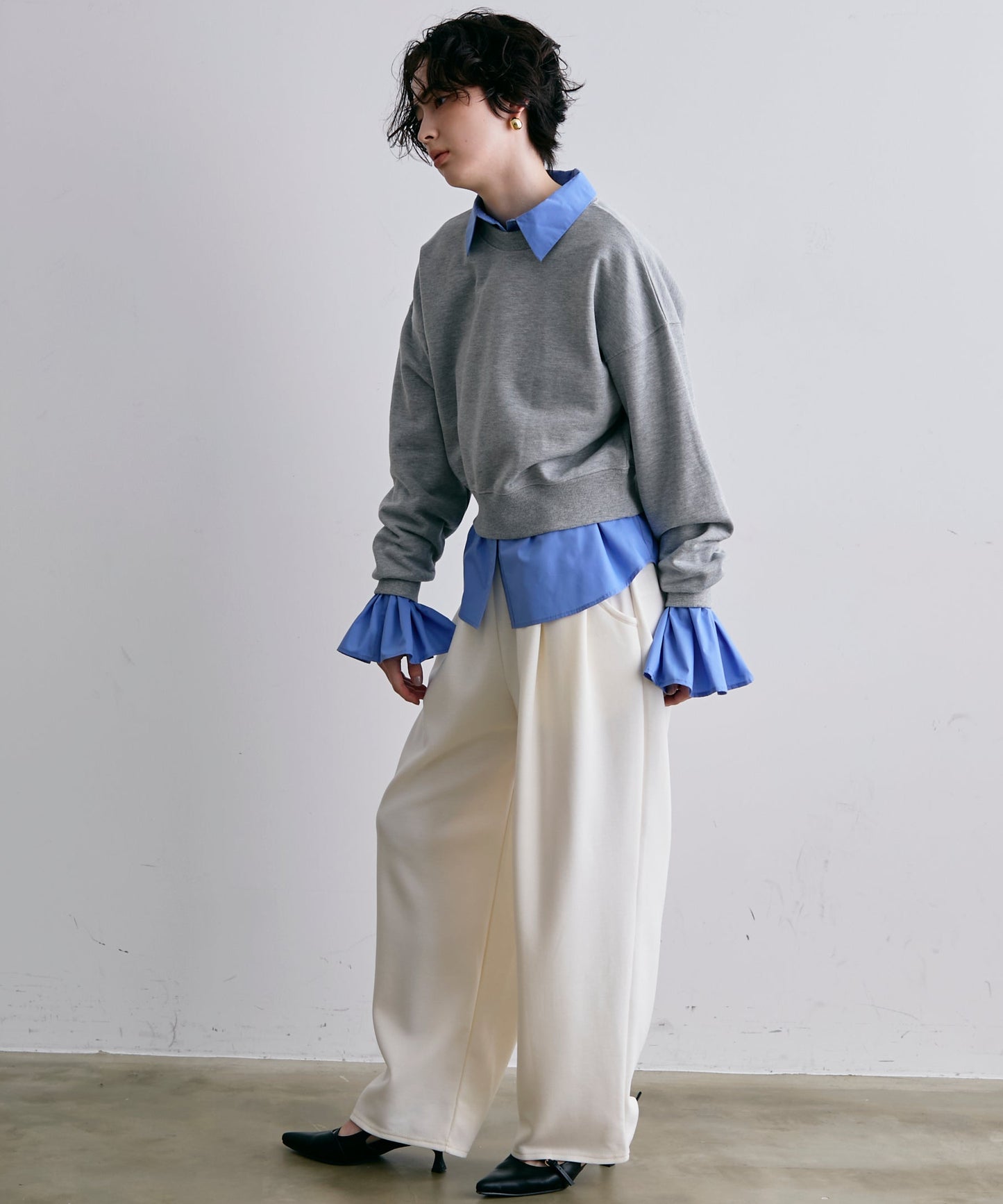 裏毛ショートプルオーバー