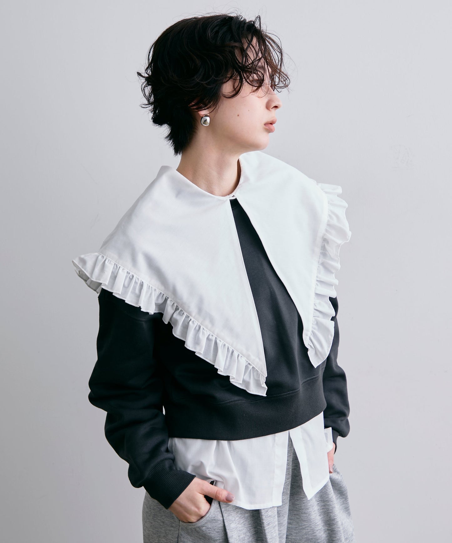 裏毛ショートプルオーバー