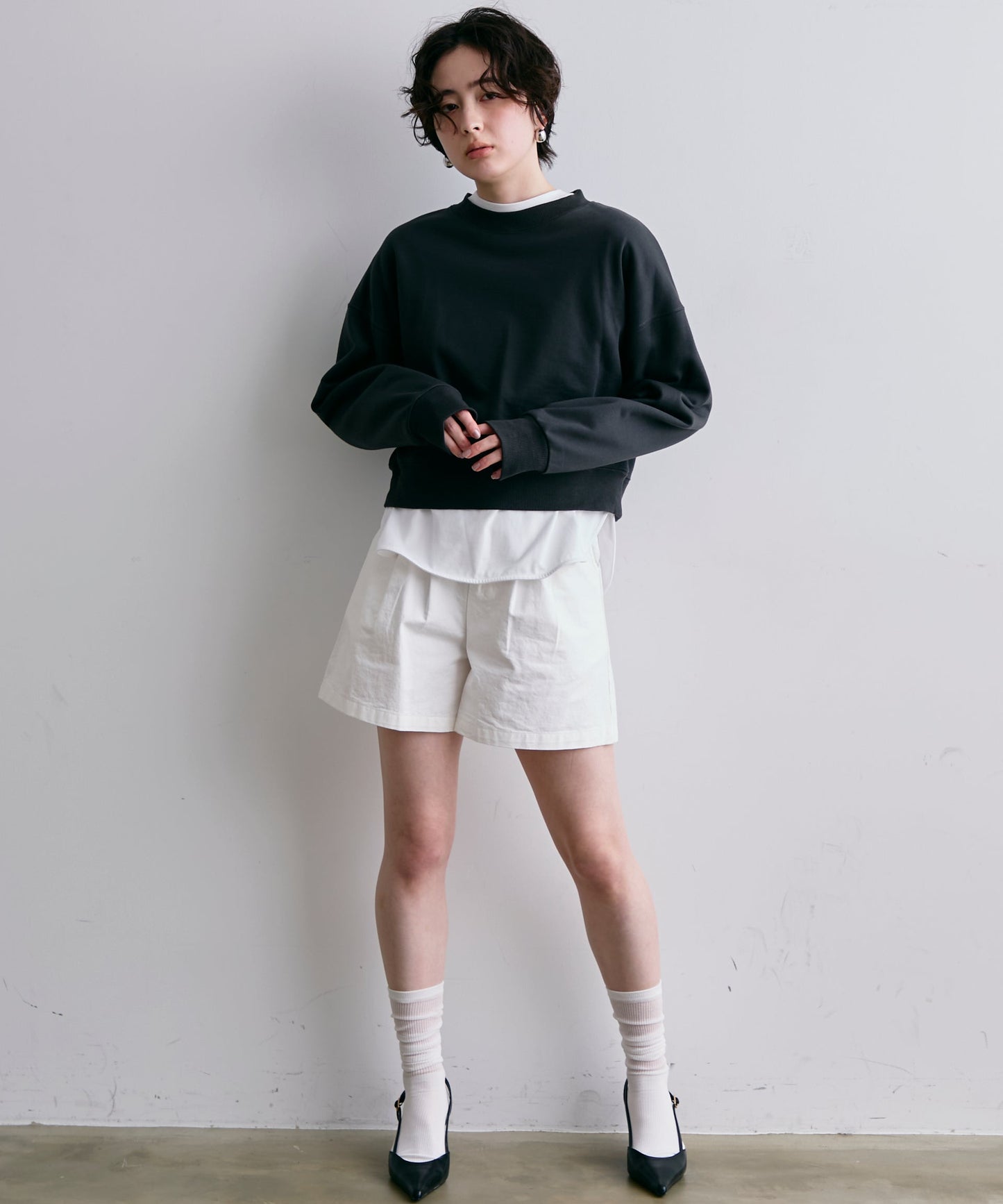 裏毛ショートプルオーバー