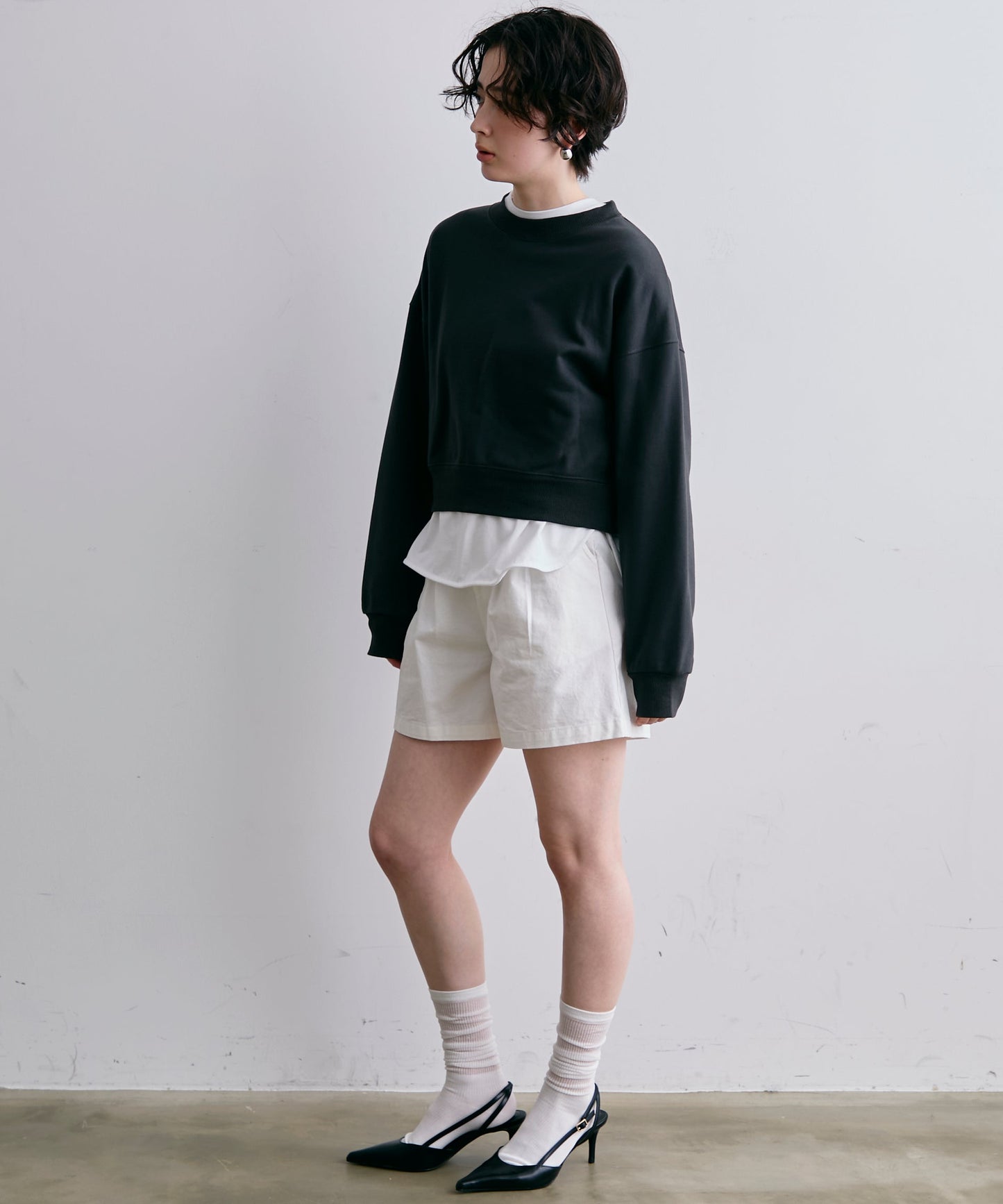 裏毛ショートプルオーバー