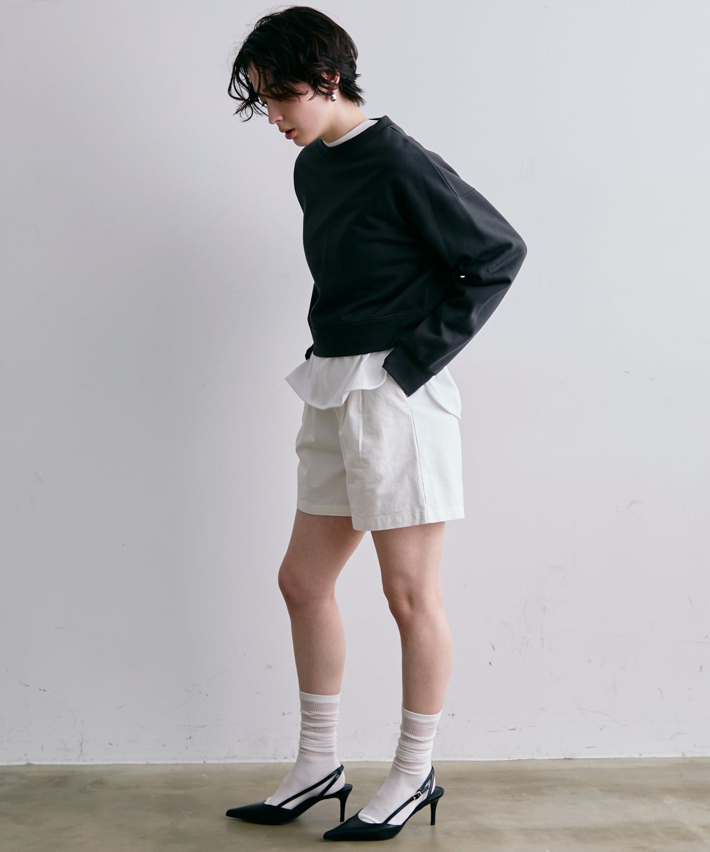 裏毛ショートプルオーバー