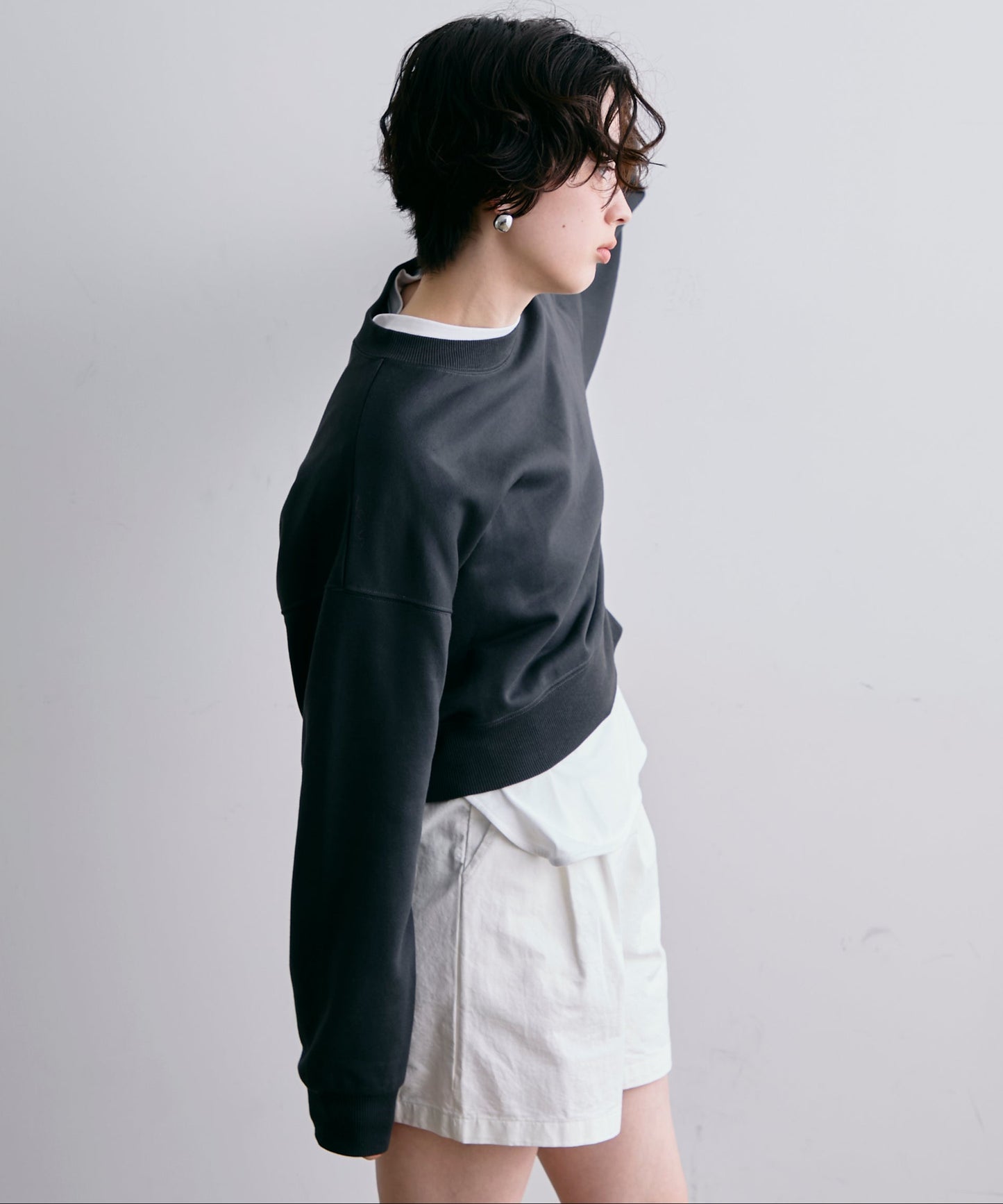 裏毛ショートプルオーバー