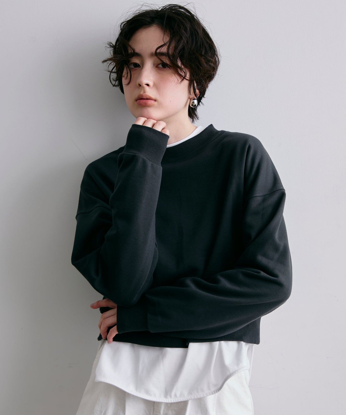 裏毛ショートプルオーバー