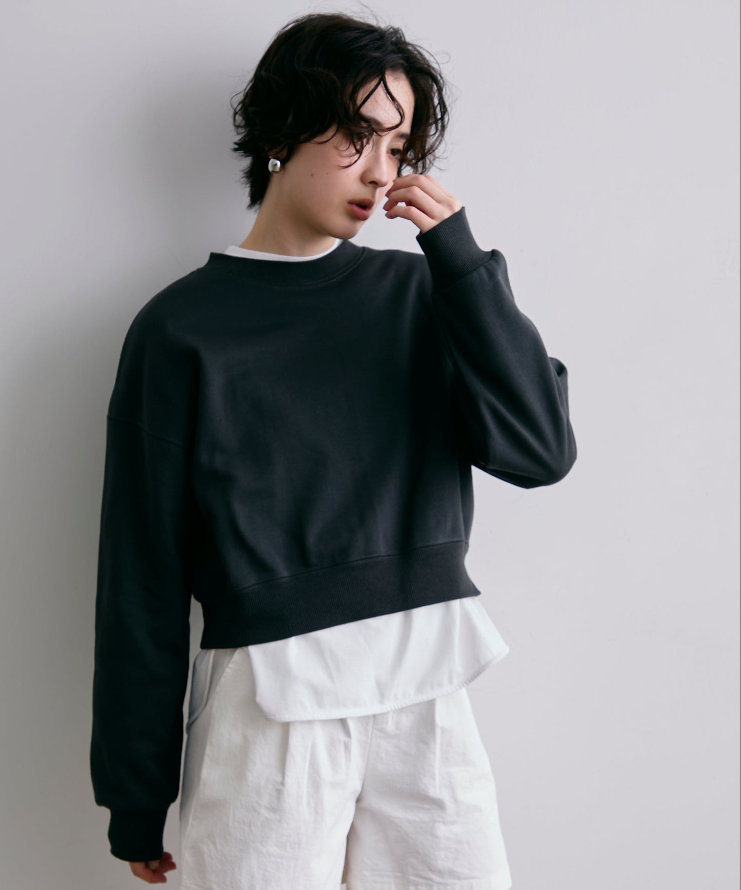 裏毛ショートプルオーバー