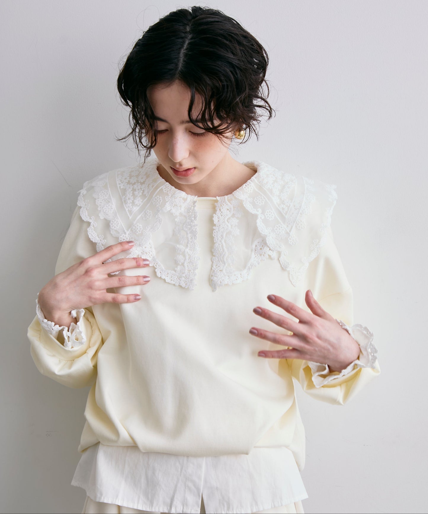 バルーンヘムダンボールニットプルオーバー