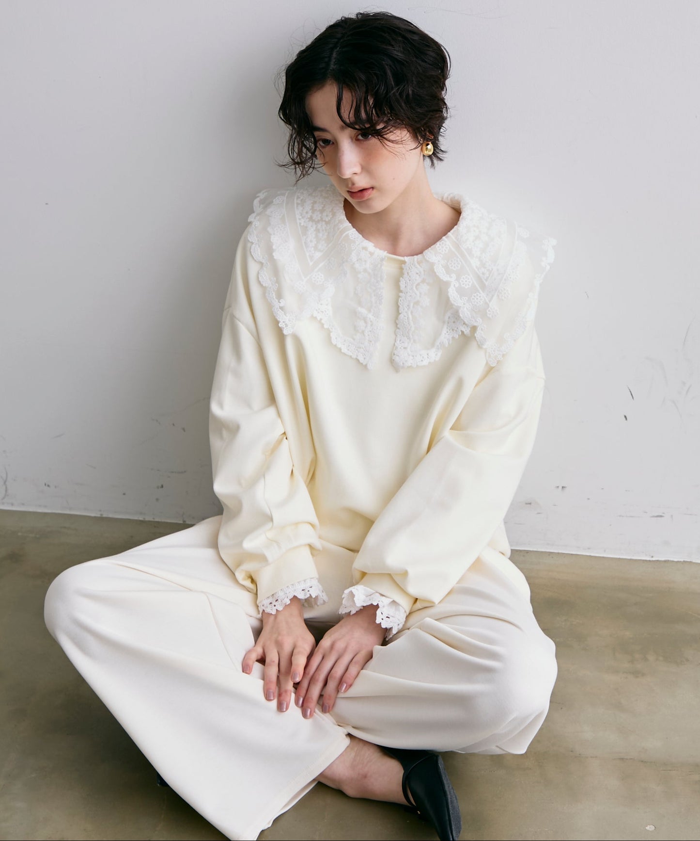 バルーンヘムダンボールニットプルオーバー