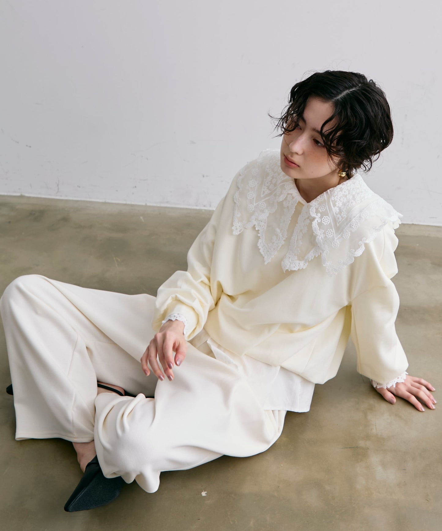 バルーンヘムダンボールニットプルオーバー