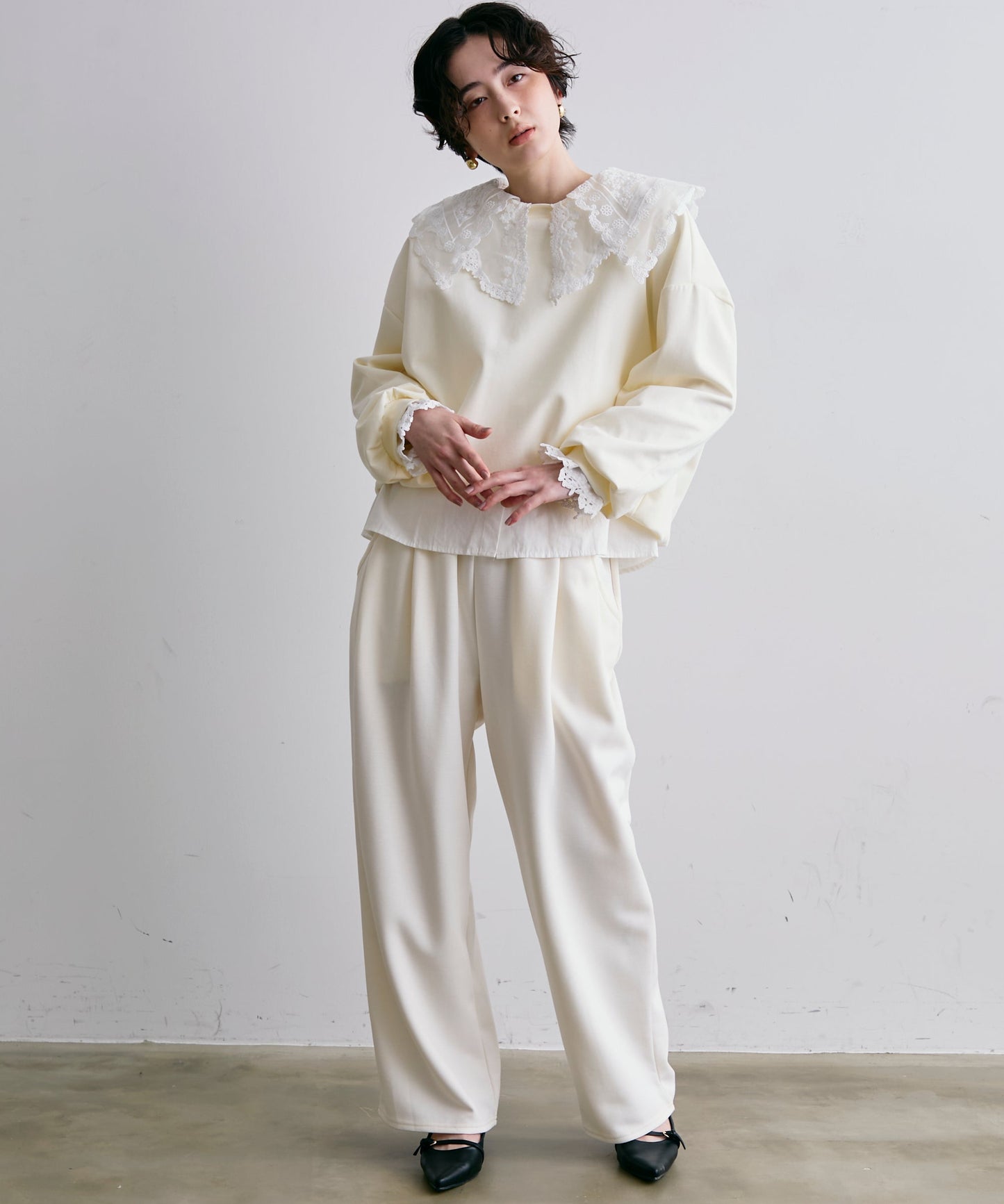 バルーンヘムダンボールニットプルオーバー