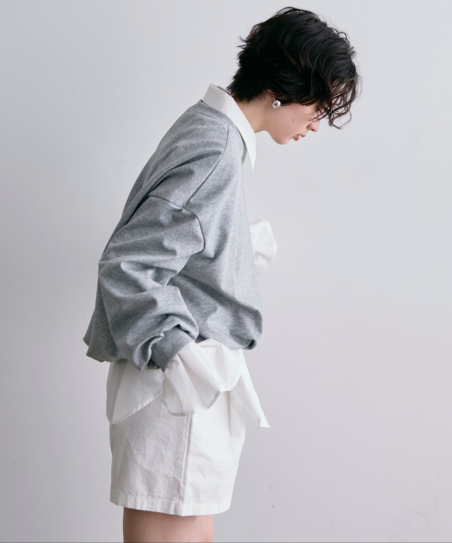 バルーンヘムダンボールニットプルオーバー