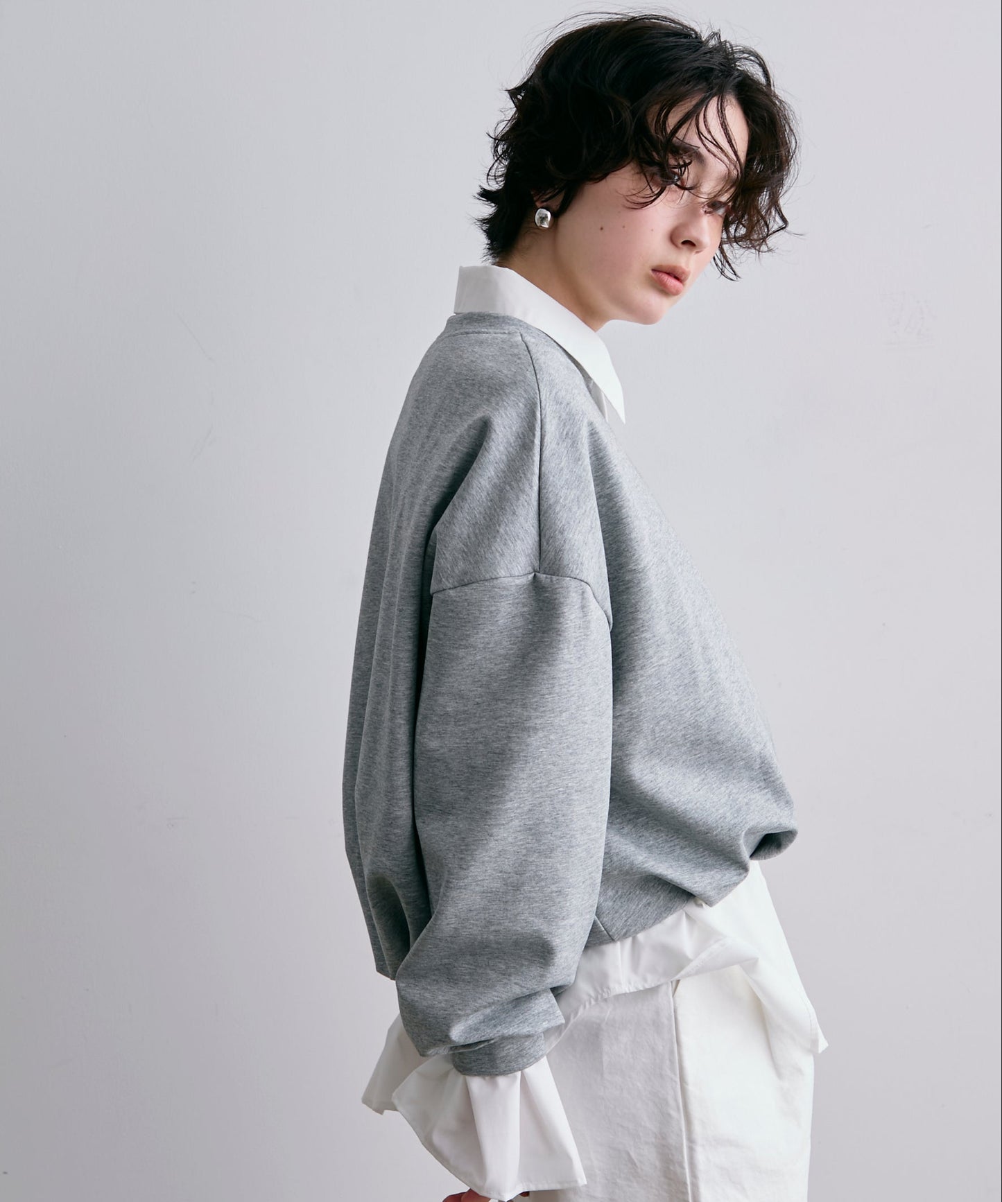 バルーンヘムダンボールニットプルオーバー