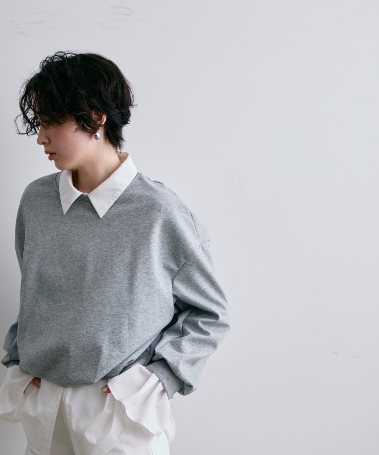 バルーンヘムダンボールニットプルオーバー