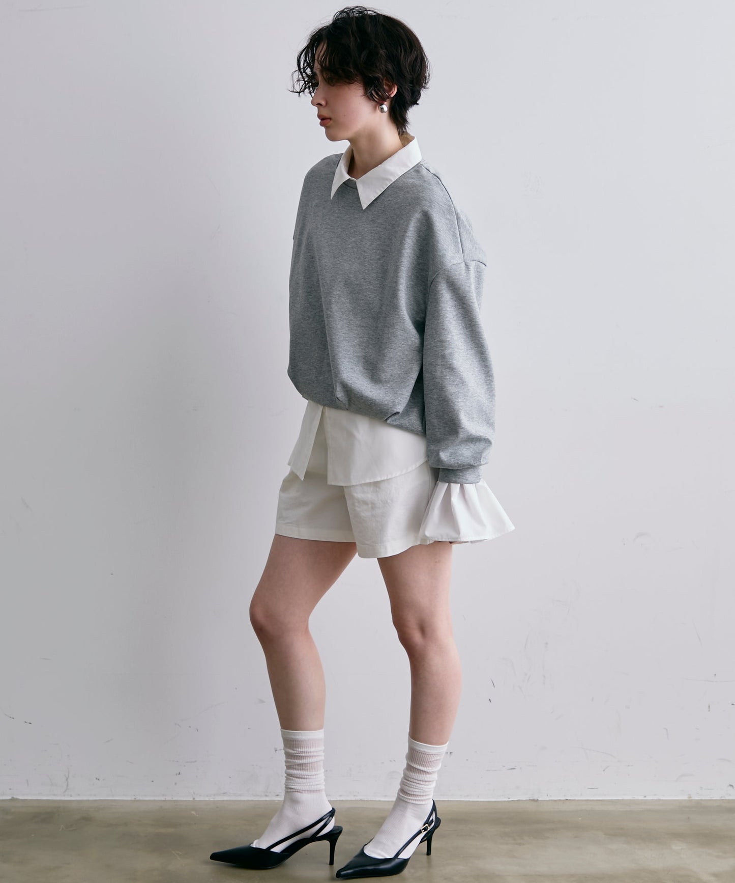 バルーンヘムダンボールニットプルオーバー