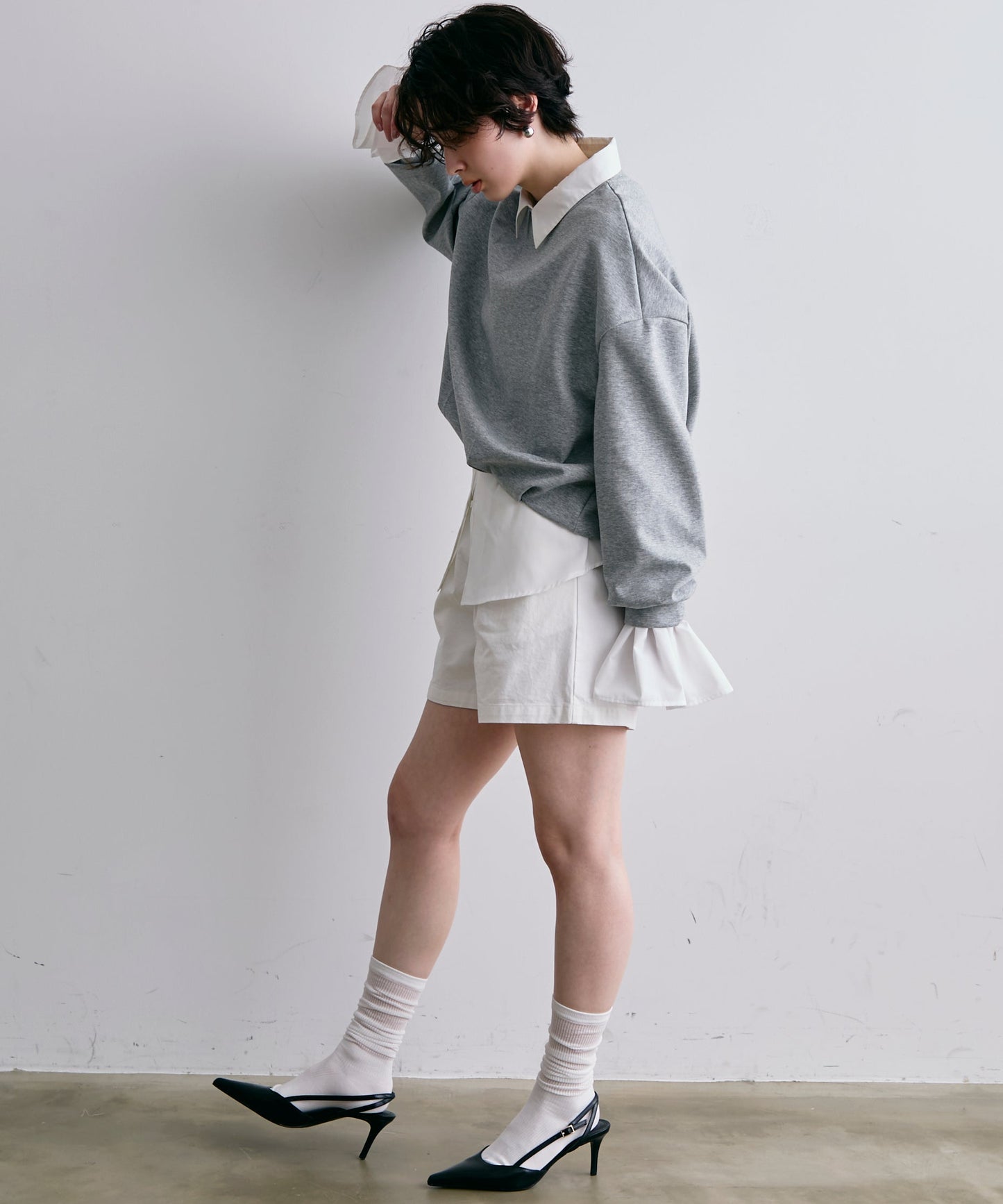 バルーンヘムダンボールニットプルオーバー