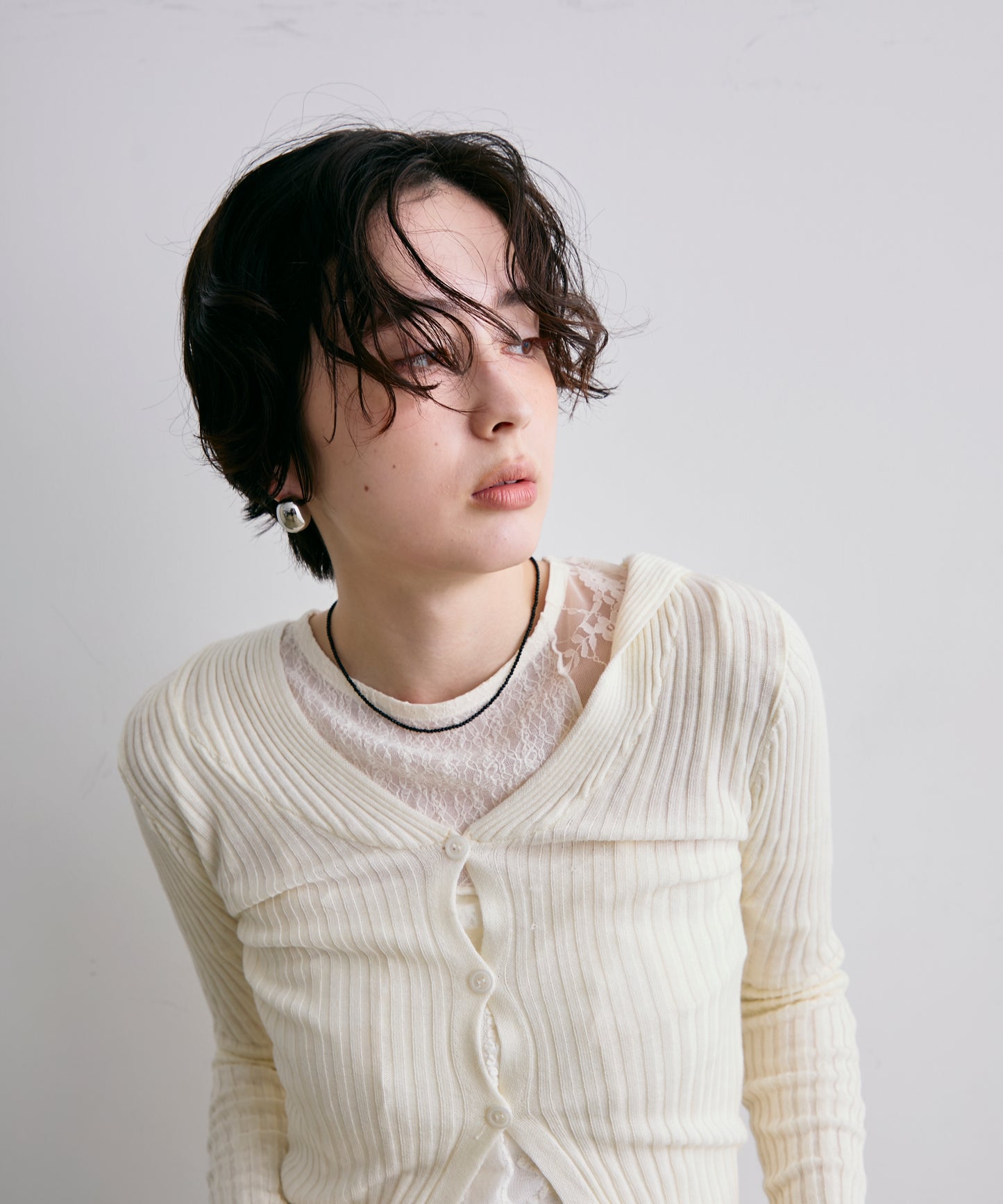 リブフーディーニット