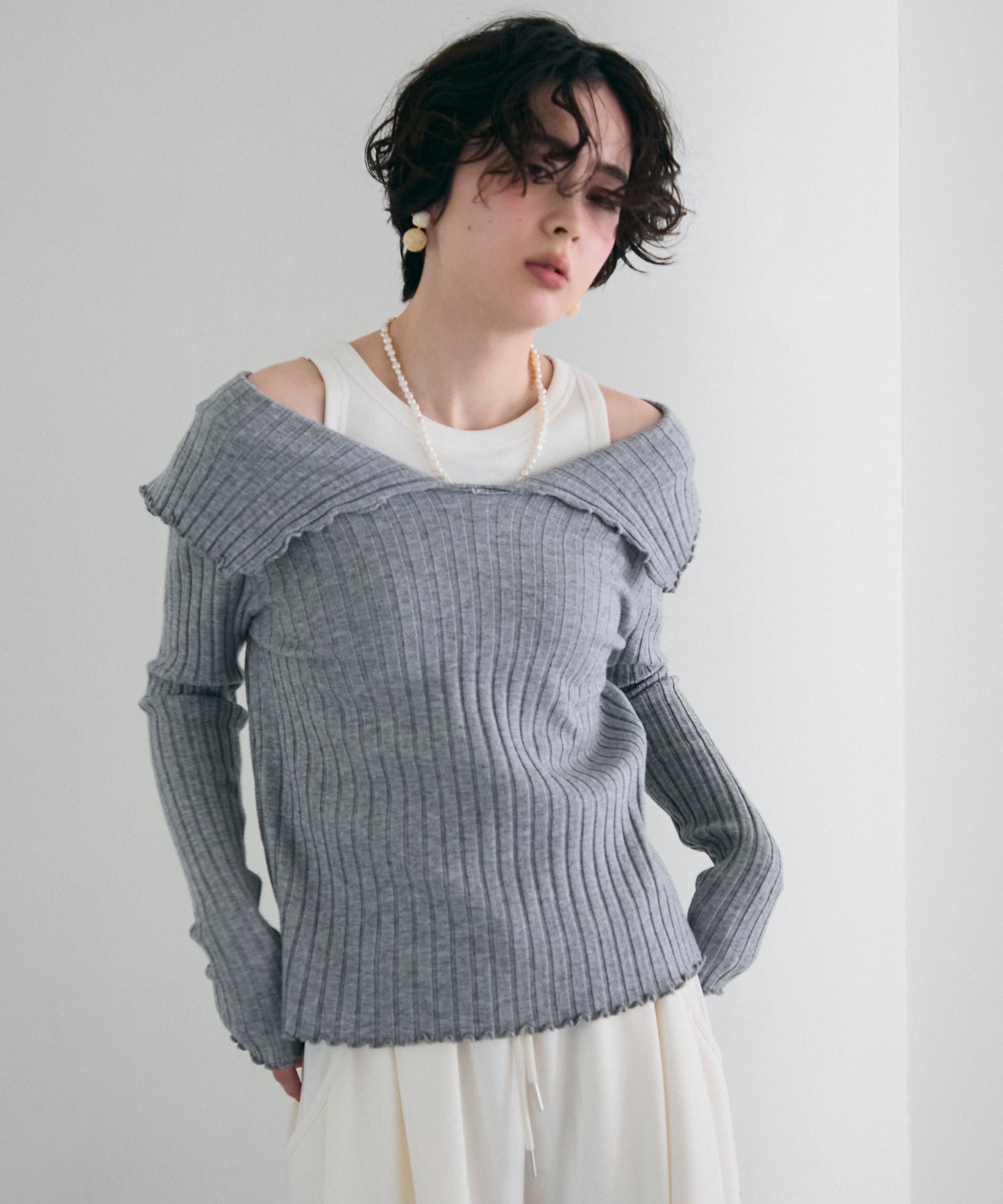 ビッグカラーテレコニット