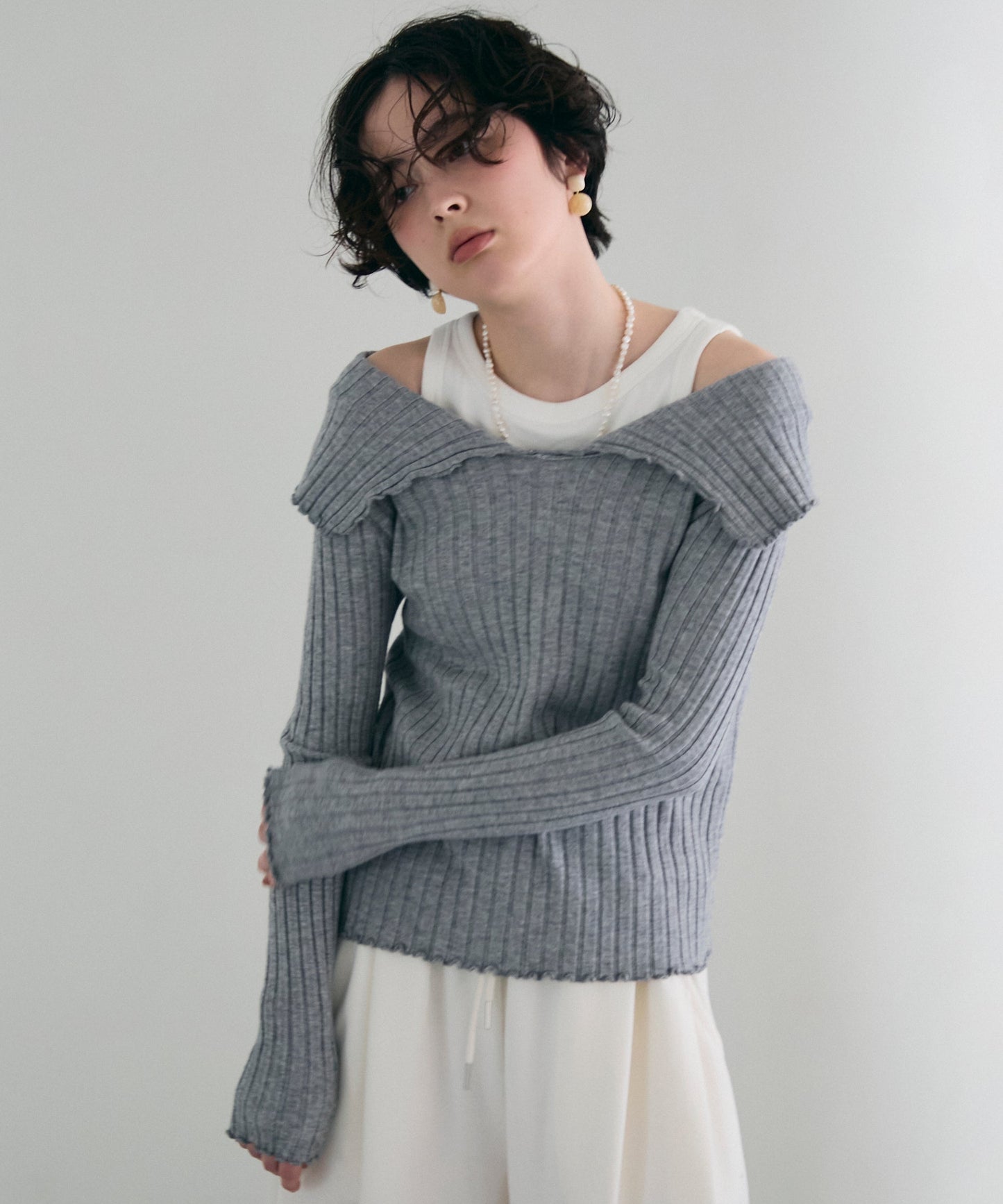 ビッグカラーテレコニット