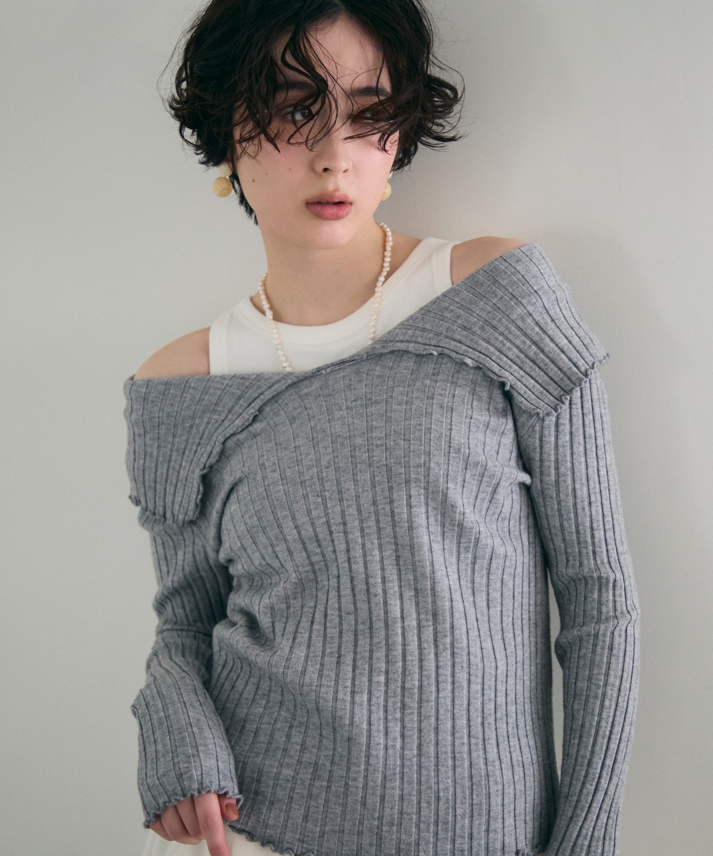 ビッグカラーテレコニット