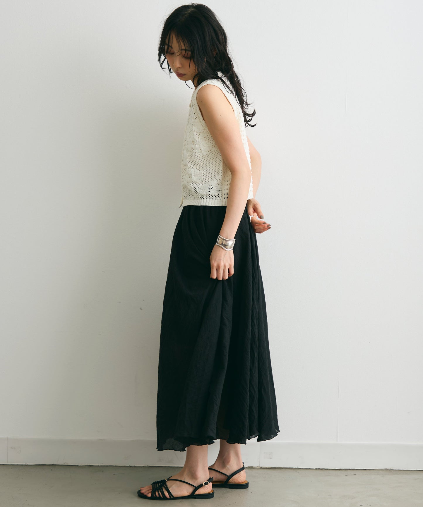 ループヤーン前開きベスト