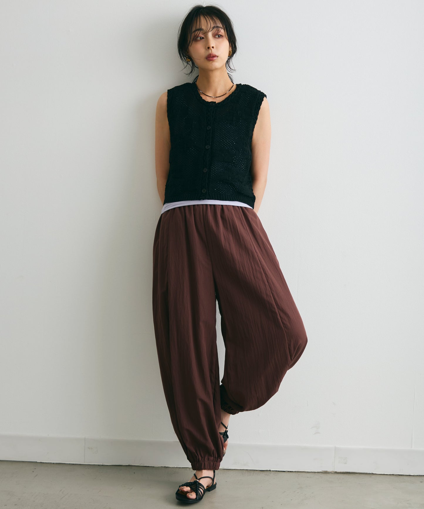 ループヤーン前開きベスト