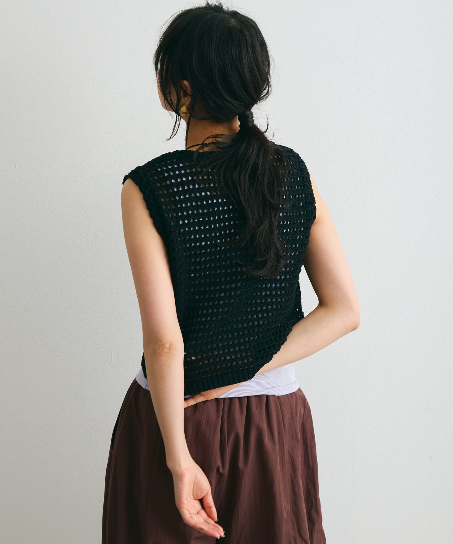 ループヤーン前開きベスト