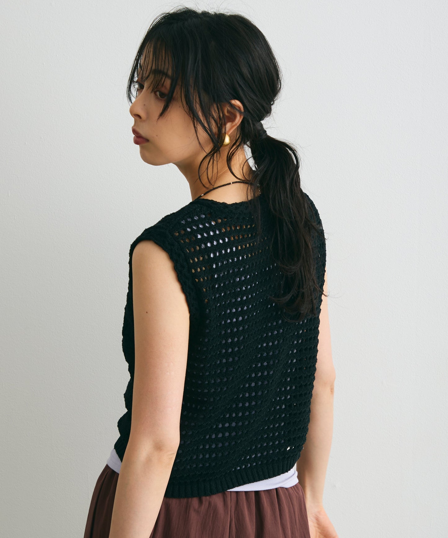 ループヤーン前開きベスト