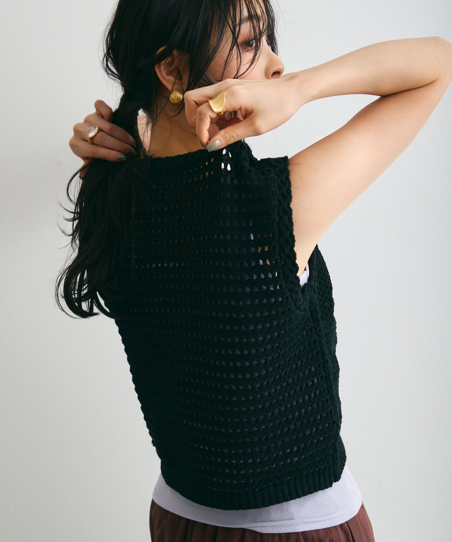 ループヤーン前開きベスト