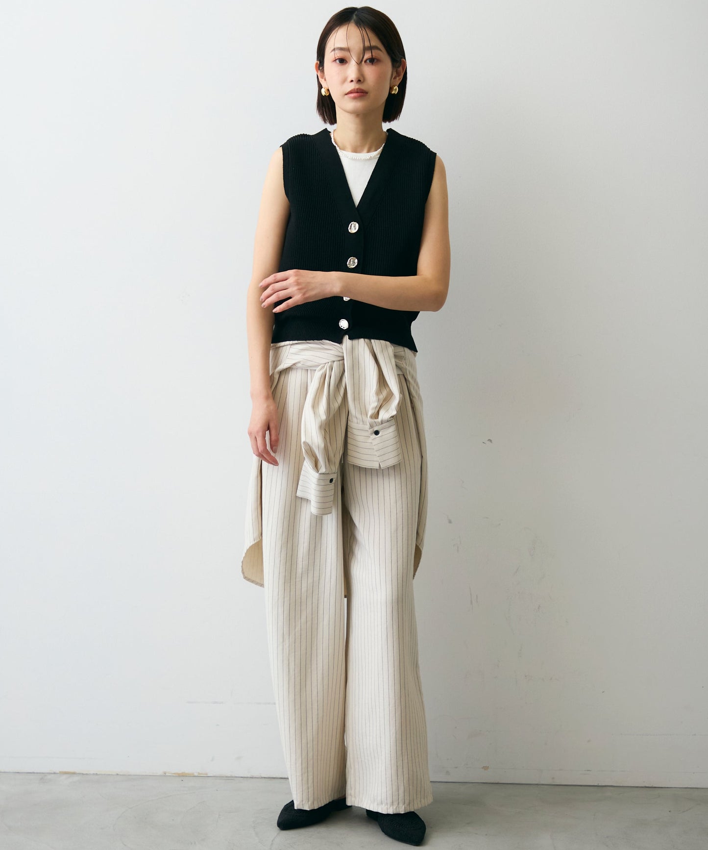 メタル釦コンパクトベスト