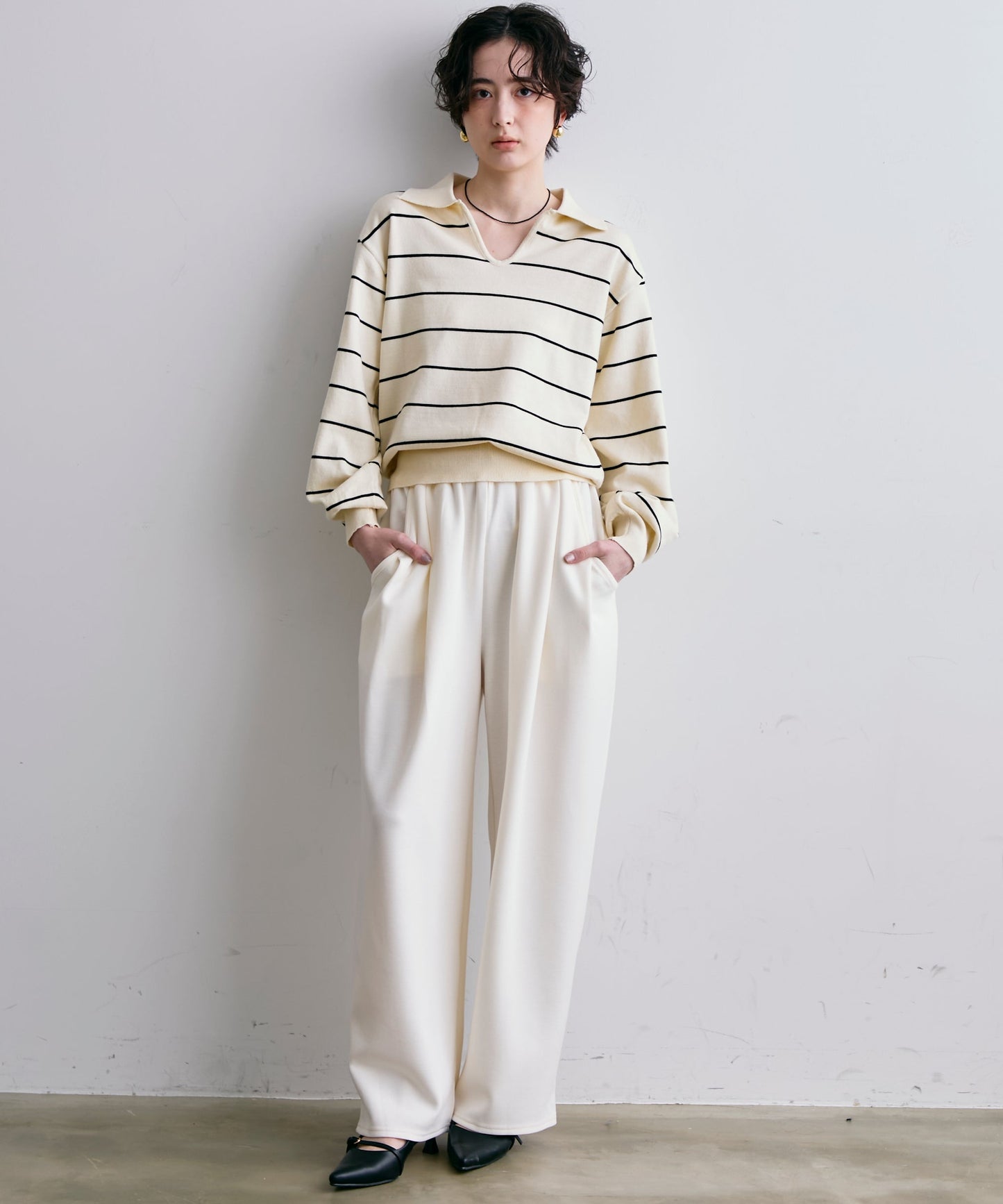 スキッパーボーダーニット