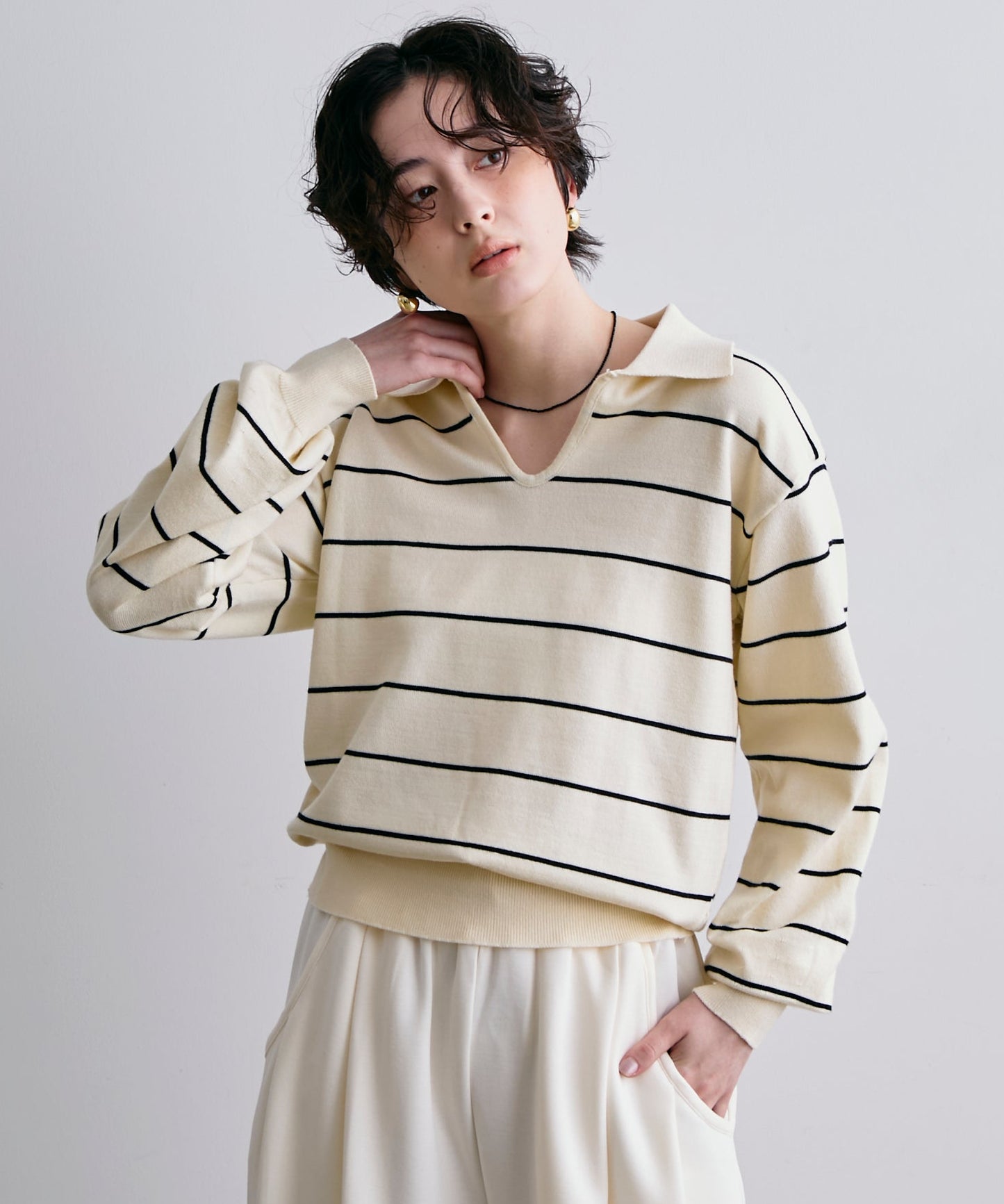 スキッパーボーダーニット