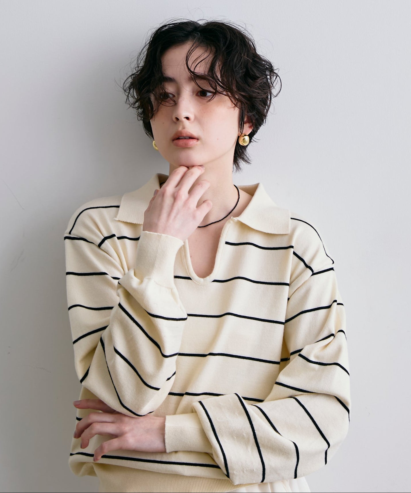 スキッパーボーダーニット