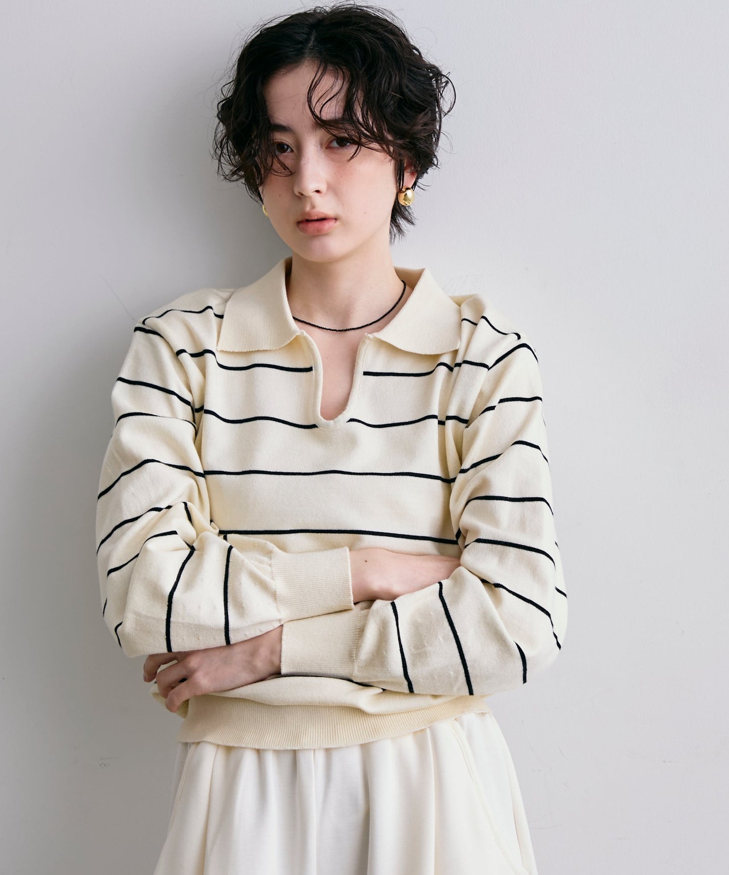 スキッパーボーダーニット