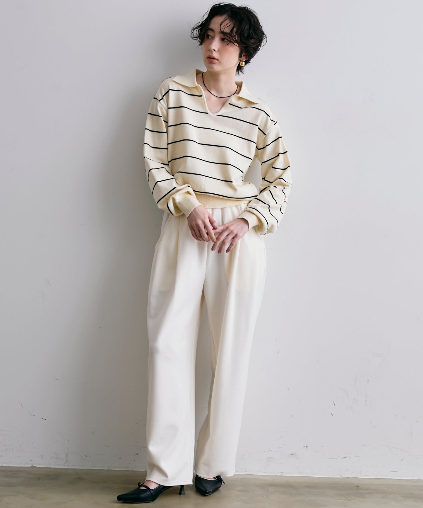 スキッパーボーダーニット