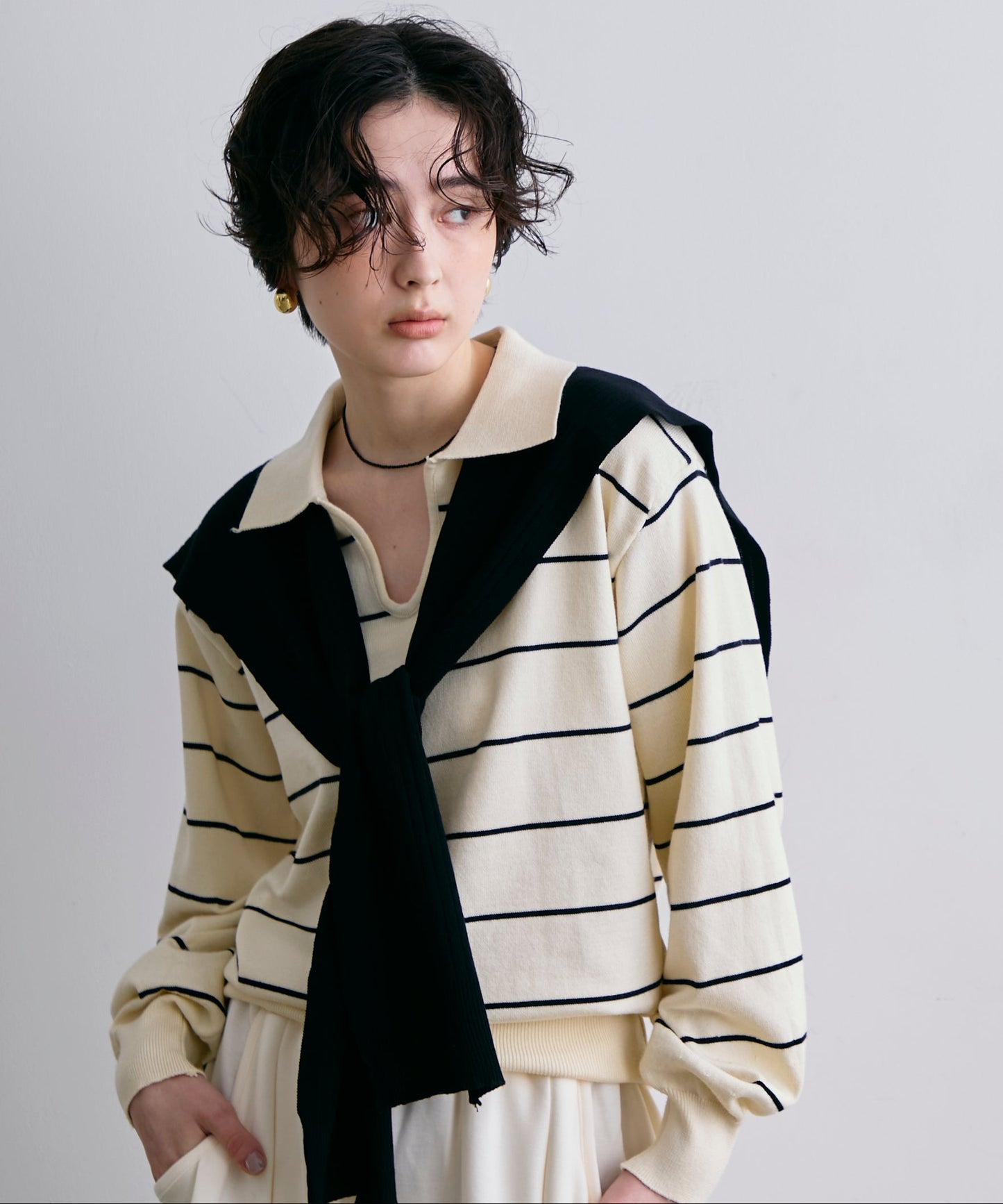 スキッパーボーダーニット