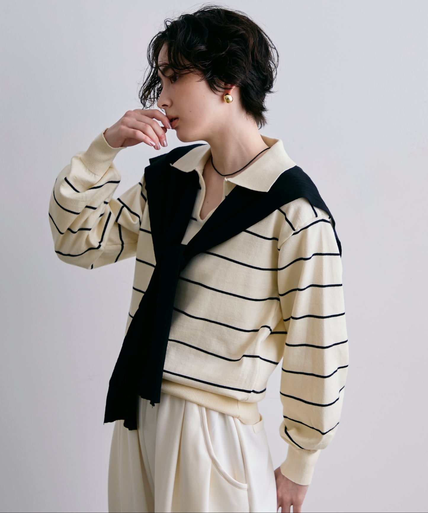 スキッパーボーダーニット